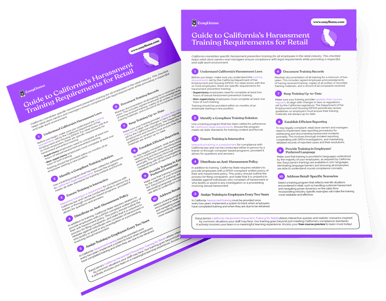 Guide to California's Harassment Training Requirements for Retail