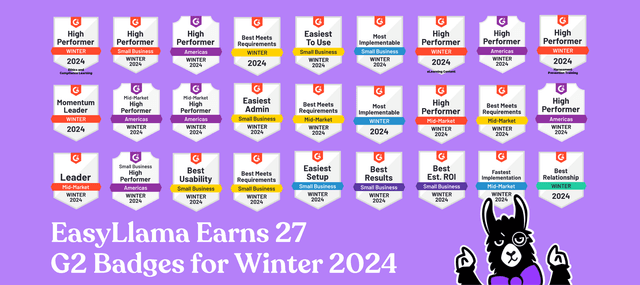 EasyLlama Garners a Noteworthy 27 Awards in G2 Winter 2024 Reports